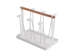 Escurridor De Tazas De Hierro Con Drenaje Eficaz, Organizador De Cocina Multifuncional, Blanco