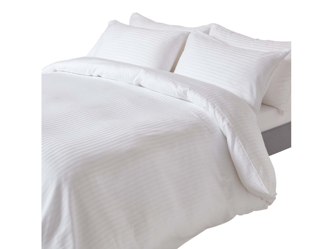 Homescapes White Egyptian Cotton Duvet Cover And Pillowcases 330 Tc, Double