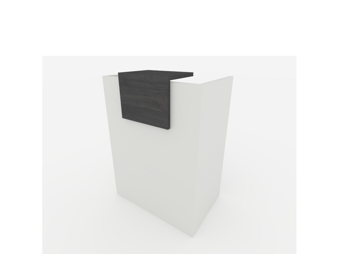 Mostrador de Recepción y Oficina. Fácil Montaje. 80X105X50Cm con Cierres Laterales y Moldura 30X40Cm. Color Roble Jet. Fabricado en España. OFICIT