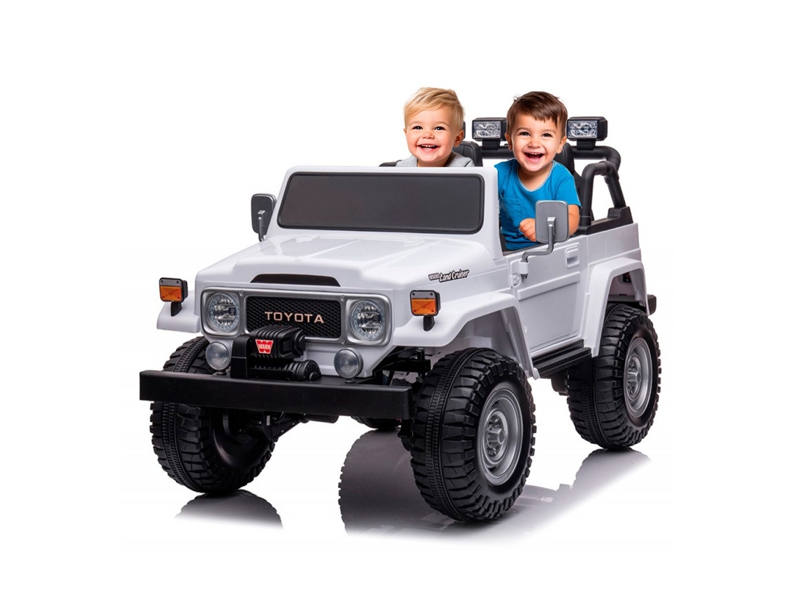 Suv Elétrico De Dois Lugares Para Crianças Xxl Toyota Fj40 Com 4 Motores E Bateria De 24v Branco Ataa