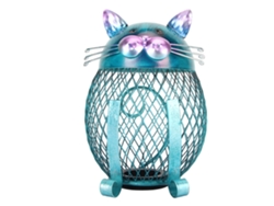 Hucha De Metal Gatito Para Adultos Artesanal Visible Con Tapa Inferior Para Sala De Estar Hogar