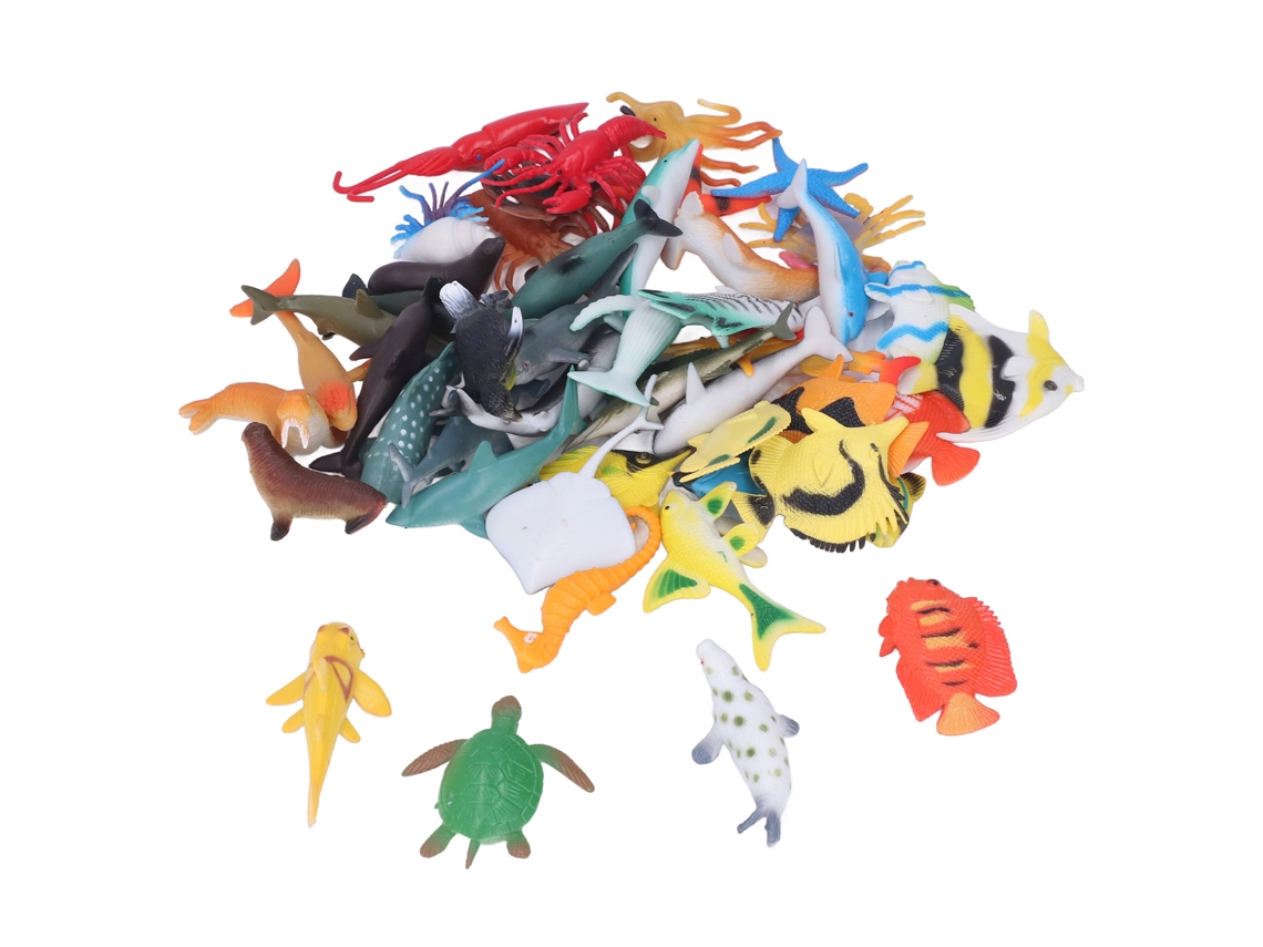 -48pcs Juguetes De Animales Marinos Material Ecológico Figuras Miniaturas De Peces Tropicales Para Niños De 4 A 6 Años