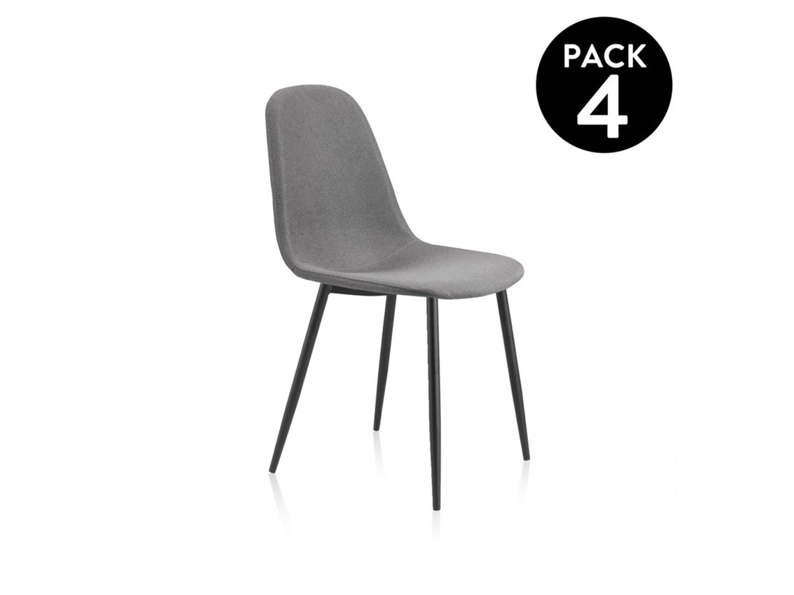 Pack 4 sillas de comedor Hall Gris 54,5 x 84 x 44,5 cm