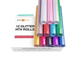 Vinilo de transferencia térmica brillante, paquete de 12, colores surtidos, material de PU duradero, 12,25 x 150 cm (paquete OEM, 25 x 1,5 m)