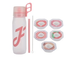 Vaso de aire con sabor de 650 ml con cápsulas y pajita, para uso en casa, gimnasio, oficina y viajes (en polvo)