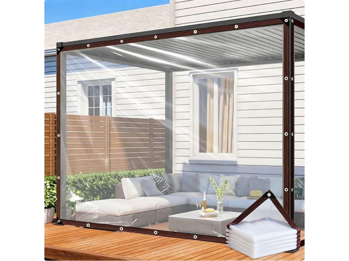 Lona Transparente Impermeable Con Ojales Para Terrazas, Patios, Invernaderos Y Gallineros/2.5x3m Gertiz