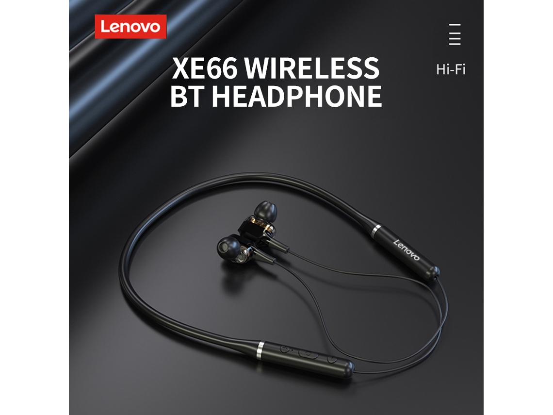Auriculares Inalámbricos Lenovo Xe66 Con Bluetooth, Colgantes Al Cuello, Intrauditivos Deportivos, Resistentes Al Agua, Color Negro