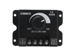 Controlador PWM LED ajustable de un solo canal y 30 A, modelo 2026, para accesorios de iluminación eficientes de 12 V y 24 V CC.