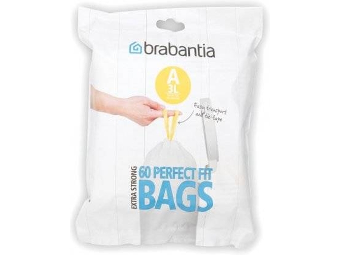 Set de 60 Bolsas de Basura BRABANTIA 348983 60 Bolsa (1,1 kg - 25 x 25 x cm)