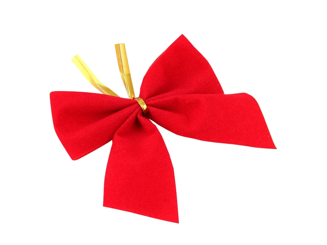 KOFIHETY Perfecto para árboles de Navidad. Lazos de cinta dorados y rojos que realzan la decoración del hogar y el jardín. Material no tejido de calidad para d