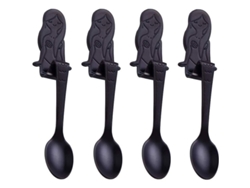 2026-31916-cucharas Sirena De Acero Inoxidable 304 Para Café Té Postre Bebida Pack De 4 Negro