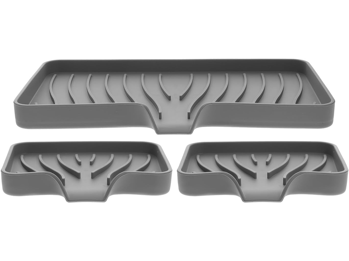 Saboneteira De Silicone Leve Yarnow, Com Estrutura Autolimpante Para Bancada De Banheiro, Pacote Com 3 Unidades Na Cor
