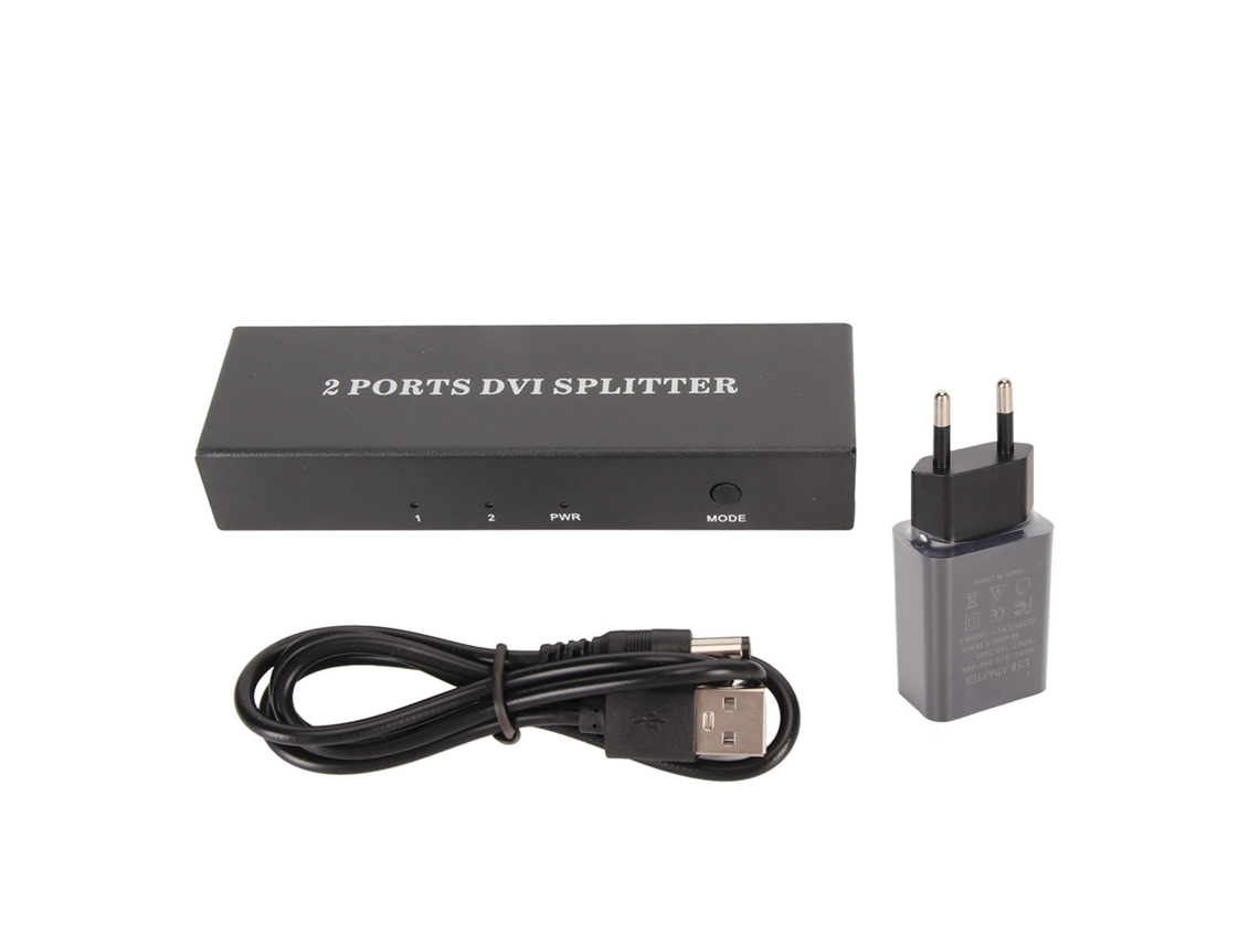 Divisor Dvi 1x2, 1 Entrada, 2 Salidas, Compatible Con Resoluciones De Hasta 1920x1440, Enchufe Europeo Para Pc, Proyector Hdtv