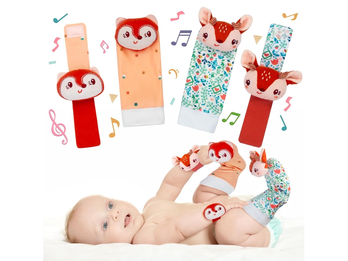 Sonajero para bebés, calcetines, juguetes de 3 a 6 meses, para niñas y niños, juguete educativo HENTEN HOME