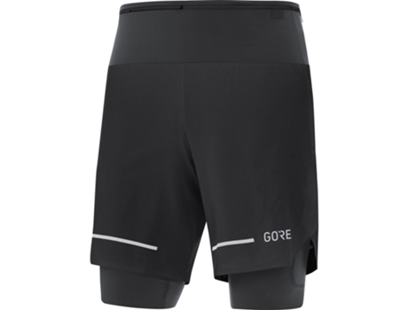 Pantalones Cortos para Hombre GORE Ultimate 2in1 Negro para Running (XL)