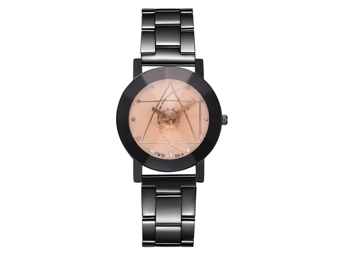 Reloj De Pulsera Sencillo De Cuarzo Para Parejas Con Manecillas Redondas De Aleación (esfera Pequeña Negra)