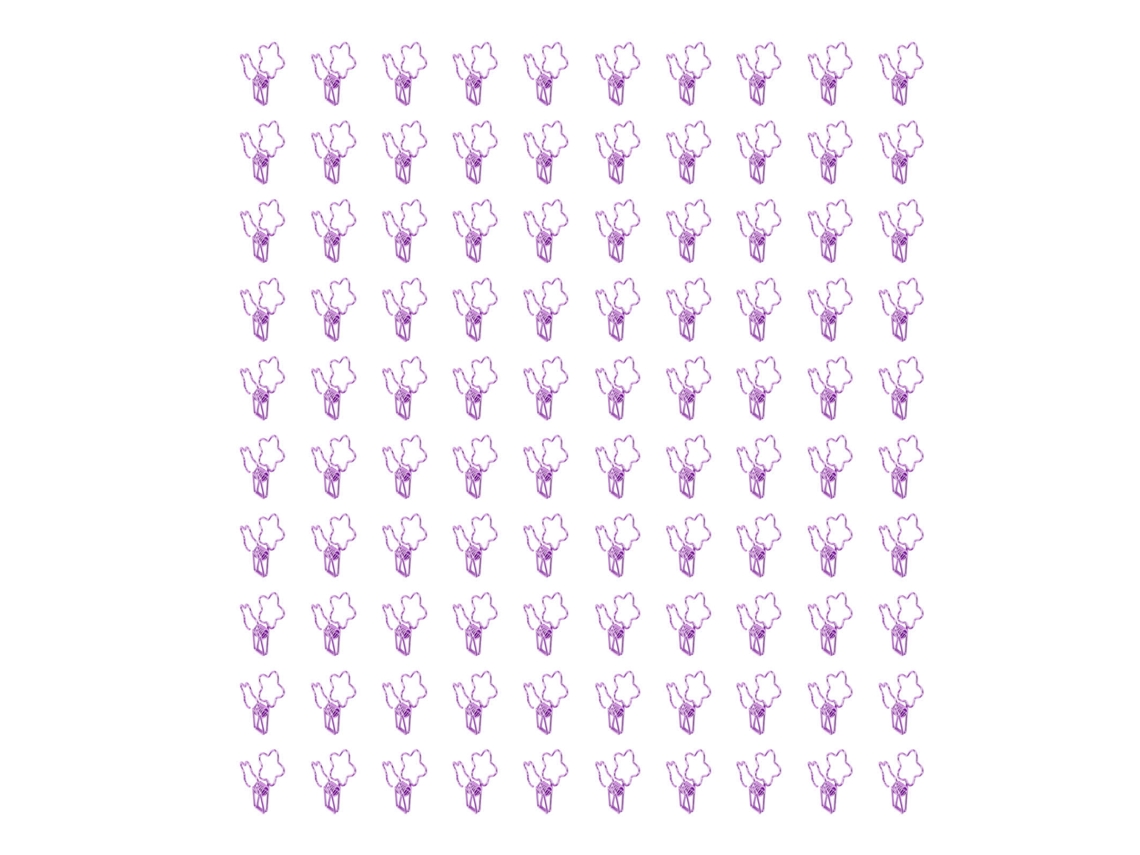 100 Clips De Papel Metálicos Huecos Con Diseño Floral Y Cola Larga Para Documentos De Oficina - Morado