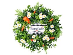Guirnalda De Zanahoria Pascual Con Margaritas Y Eucalipto Decoración De Pascua Para Interior Exterior Puerta Hogar Fiesta