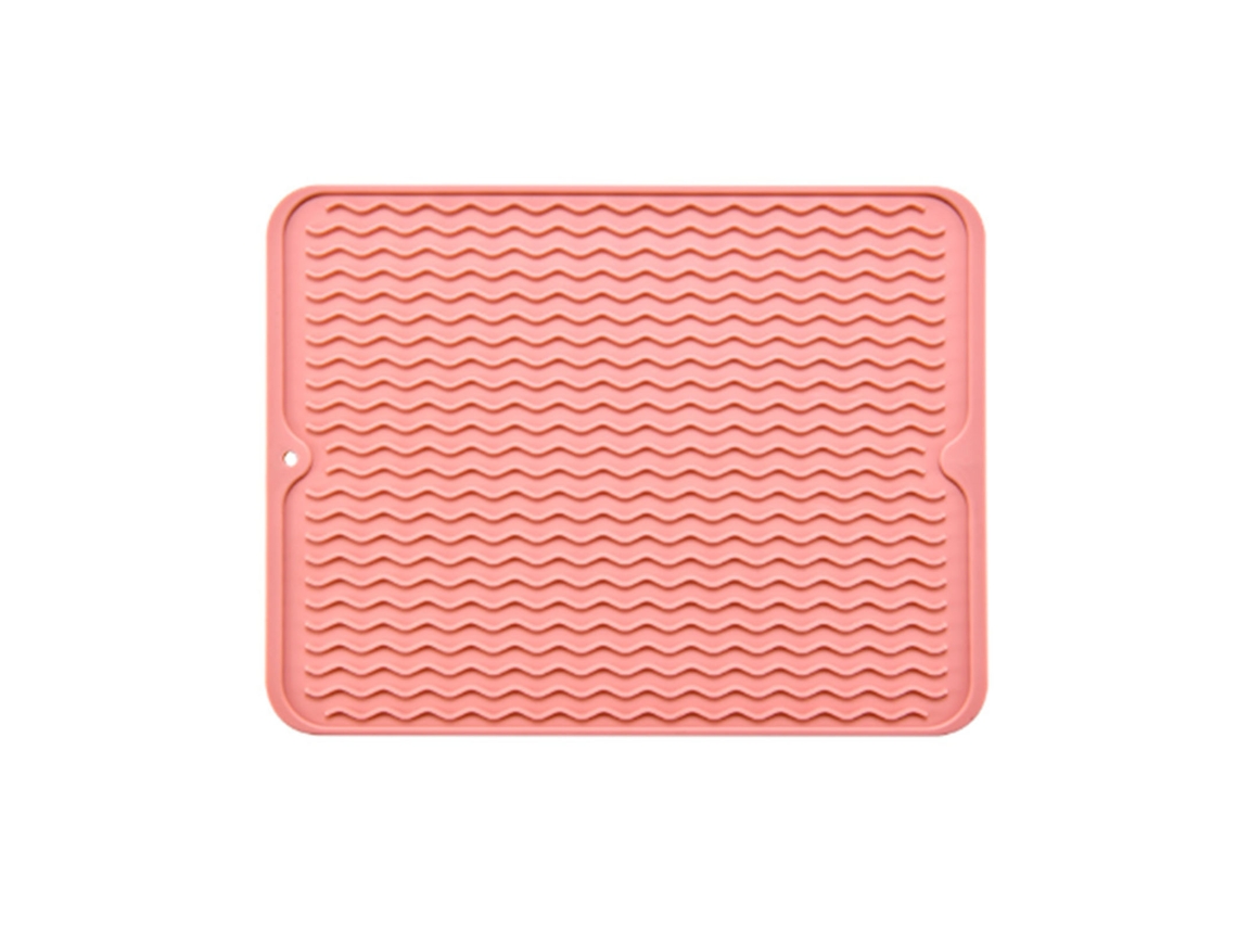 Alfombrilla aislante de goma antiadherente rosa para cocina