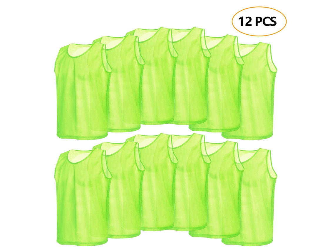 Pack De 12 Chalecos De Entrenamiento De Fútbol Con Camisetas De Malla Transpirable Para Adultos.
