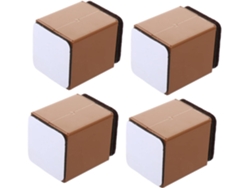 4 Almohadillas Elevadoras Cuadradas Para Muebles De 40x52 Mm (marrón), Color Marrón, Para Las Patas De Los Muebles.