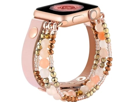 Pulsera De Piel Con Apple Watch Series 7 45 Mm Pink