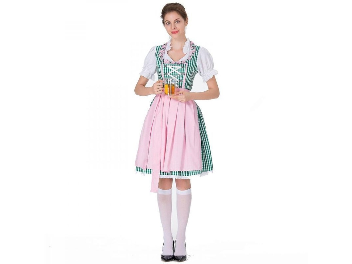 2026-vestido Dirndl Clásico Alemán Para Oktoberfest Y Carnaval Mujer Hme 2xl Verde