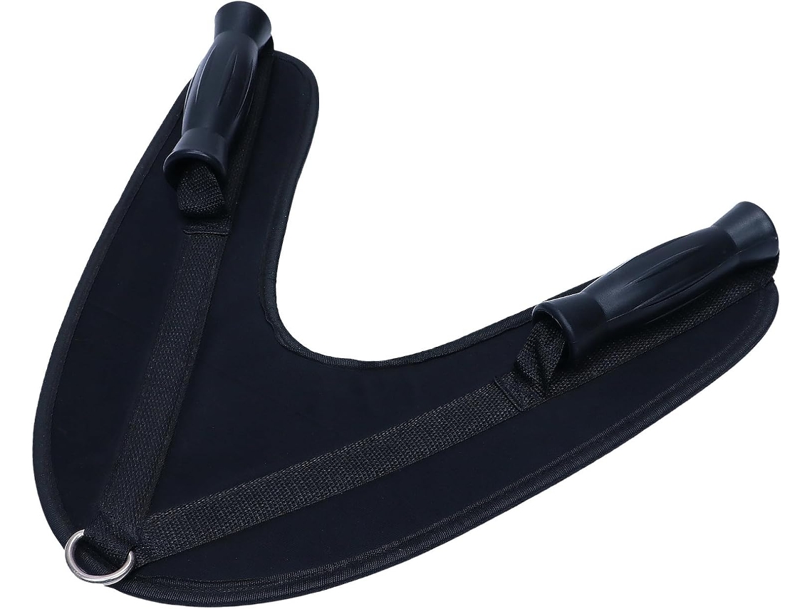 Accesorio De Fitness Negro Con Mango Ergonómico De Pvc, Arnés Abdominal Para Entrenamientos En Casa.