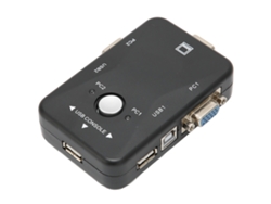 Switch Kvm Usb 2.0 2 Port Dual Monitor 1920x1440 Para Win95 98 2000 Me Xp Linux