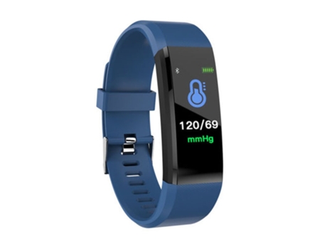 Smartwatch 115Plus Bluetooth Monitor de ritmo cardíaco Presión arterial Rastreador de ejercicios Azul