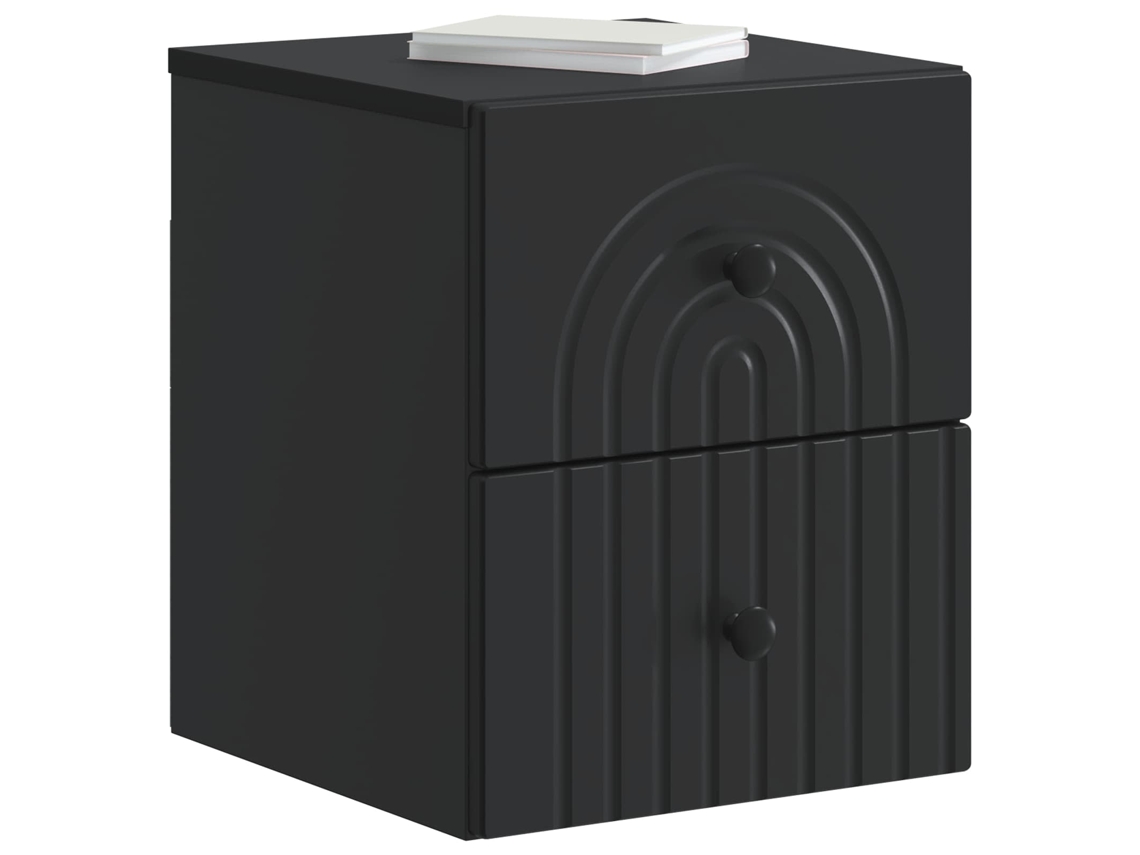 Maison Exclusive - Mesita De Noche De Pared 2 Pcs Negro 33 X 34,5 X 40 Cm