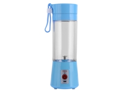 Licuadora portátil recargable por USB, 380 ml, botella azul