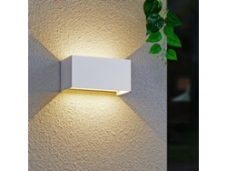 Candeiro De Parede Led 12w Blanco, Cuadrado, Luz Caliente, Uso Interior/exterior (ip65)