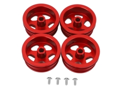 4 Piezas Llantas De Aleación De Aluminio Para Coche Rc Mn82 Estructura Resistente Diseño Elegante Ruedas Rojas