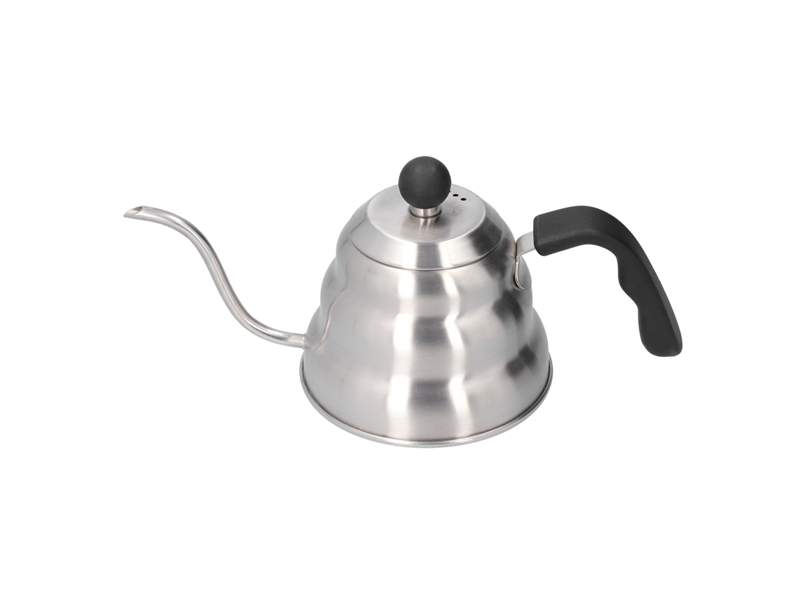 Jarra de café vintage de acero inoxidable con pico de cuello de cisne para cocina casera, 1 l
