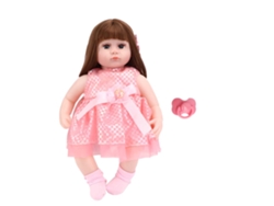 Boneca Bebê Realista 42cm De Vinil Com Cabelo Longo Para Crianças - Boneca Menina
