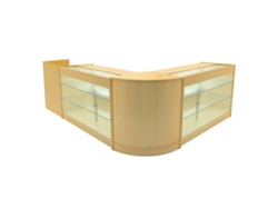 Conjunto de mostrador comercial MonsterShop Aries, roble, CM60 2xK1500TB60, MDF y vidrio templado