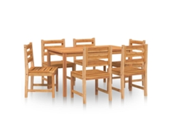 Conjunto 7 de comedor de jardín VIDAXL madera maciza de teca