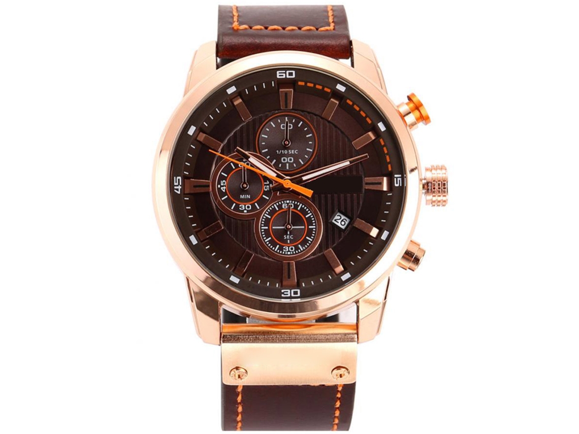 Reloj De Pulsera Moderno De Cuarzo Con Calendario Para Hombre De Curren - Esfera Redonda