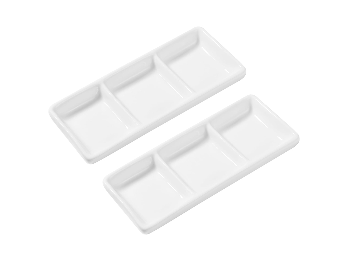 Bandeja De Especias Bandeja De Condimentos De Porcelana Rectangular Divisor De Aperitivos