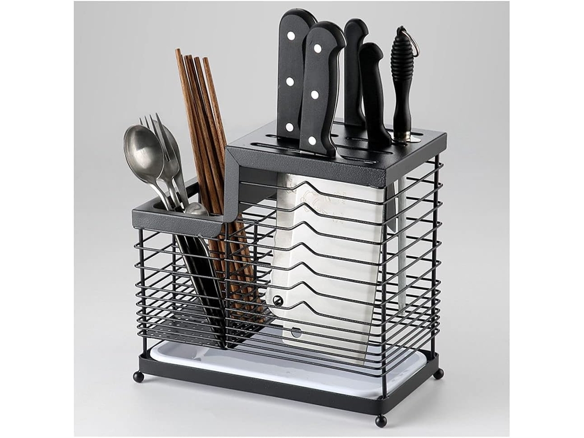 Soporte para cubiertos Organizador de metal Organizador de utensilios de almacenamiento de cocina