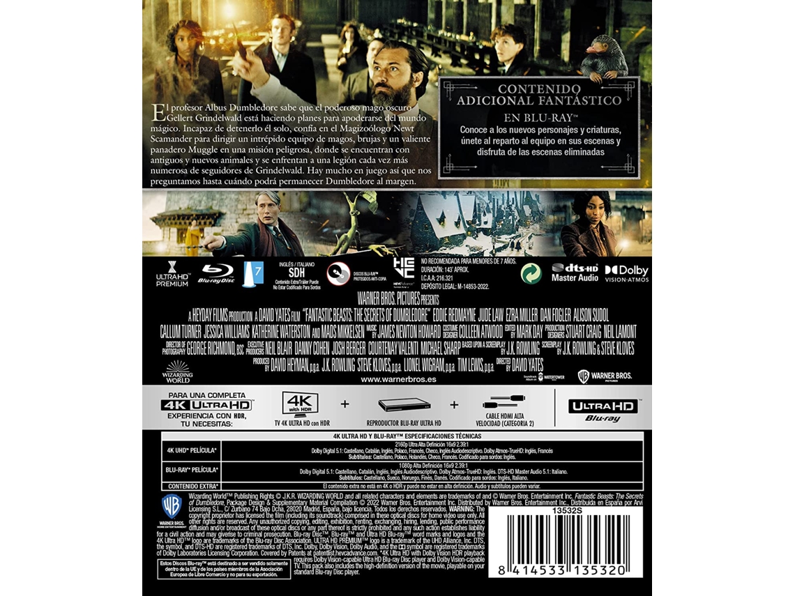 Película  Animales fantásticos 3: Los secretos de Dumbledore