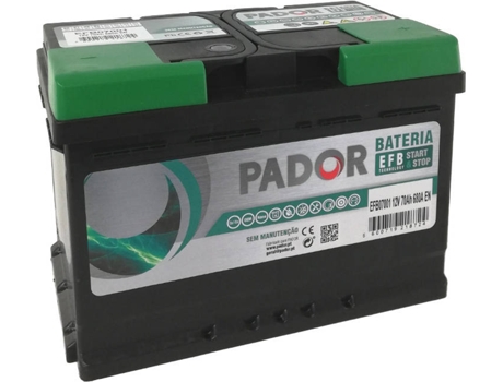 Baterías de Coche PADOR EFB (70 A -12 V -70 Ah)