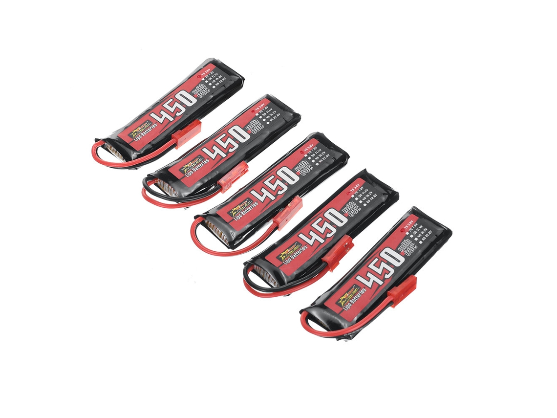Batería Lipo Zop Power Parts 3.8V 450mAh HV 80C 1S con conector JST para dron RC