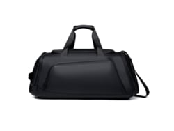 Bolsa de gimnasio (negra) con compartimentos para artículos secos y mojados, gran capacidad, bolsa de viaje grande.