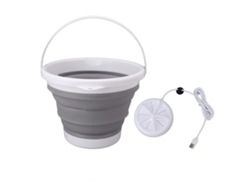 Minilavadora Plegable Portátil De 10 Litros Para Ropa Interior, Calcetines, Viajes, Dormitorio, 5 V, Gris