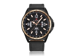 Reloj De Pulsera De Cuarzo Para Hombre Naviforce Con Correa De Pu, Resistente Al Agua Y Calendario.
