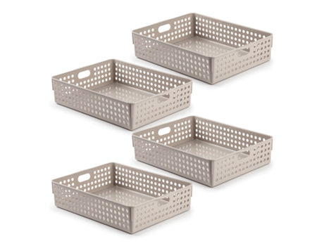 Pack 4 x Cestas PLASTIC FORTE Nº 4. Marrón