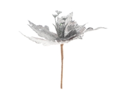 Inserto decorativo de flor de terciopelo artificial navideña
