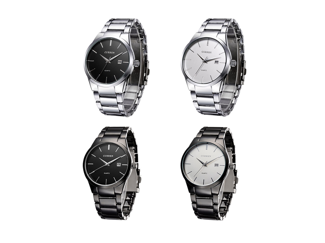 Reloj De Pulsera Vintage Acero Inoxidable Con Calendario Impermeable Diario